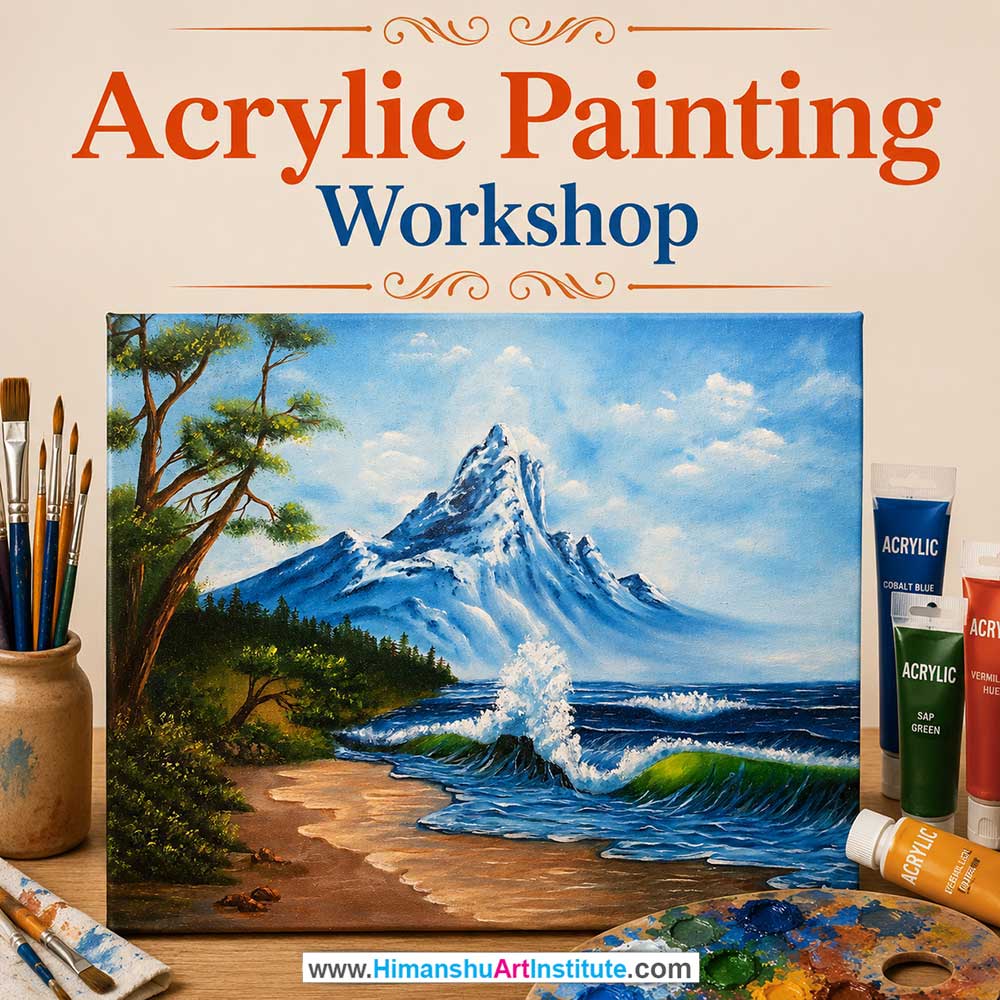 Acrylic Painting Workshop Acrylic Painting Workshop for Young and Adults in Delhi, Online Acrylic Painting Workshp for Young and Adults, Best Art & Craft Workshop for Adults near Me