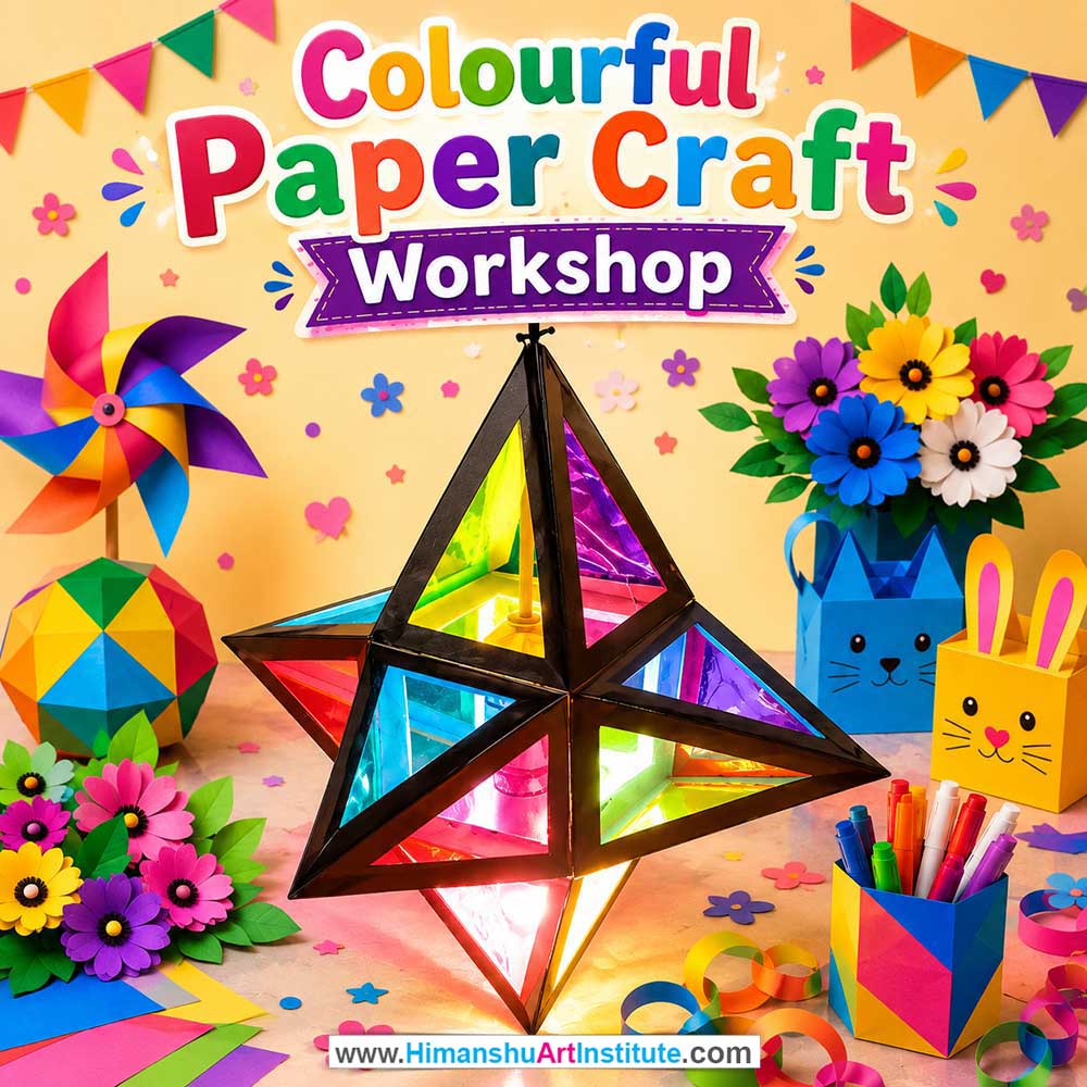 Colourful Paper Craft Workshop for Young and Adults in Delhi, Online Colourful Paper Craft Workshp for Young and Adults, Best Art & Craft Workshop for Adults near Me