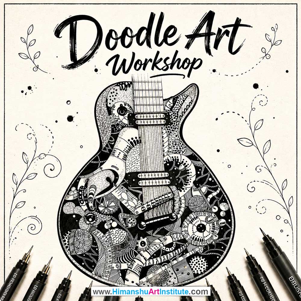 Doodle Art Workshop for Young and Adults in Delhi, Online Doodle Art Workshp for Young and Adults, Best Art & Craft Workshop for Adults near Me