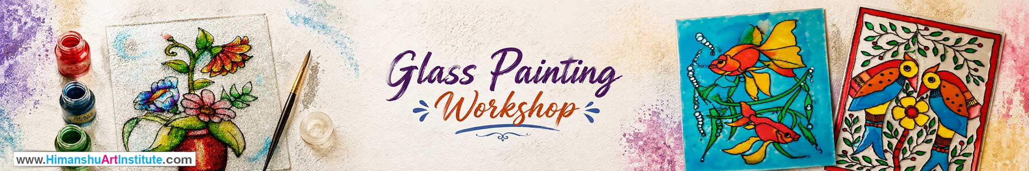 Glass Painting Workshop for Young and Adults in Delhi, Online Glass Painting Workshop, Glass Painting Workshop Near Me, Art & Craft Workshop for Adults, Himanshu Art Institute