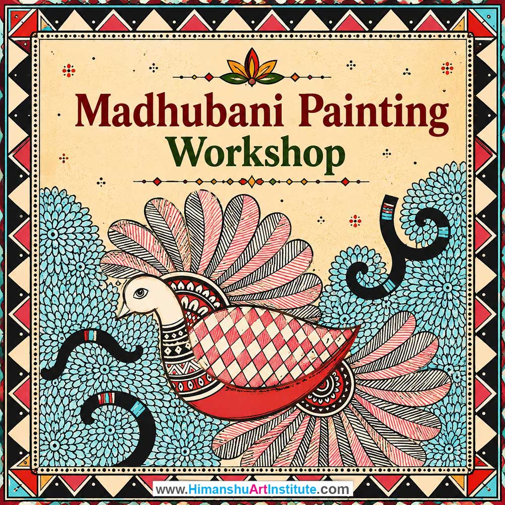 Madhubani Painting Workshop for Young and Adults in Delhi, Online Madhubani Painting Workshp for Young and Adults, Best Art & Craft Workshop for Adults near Me
