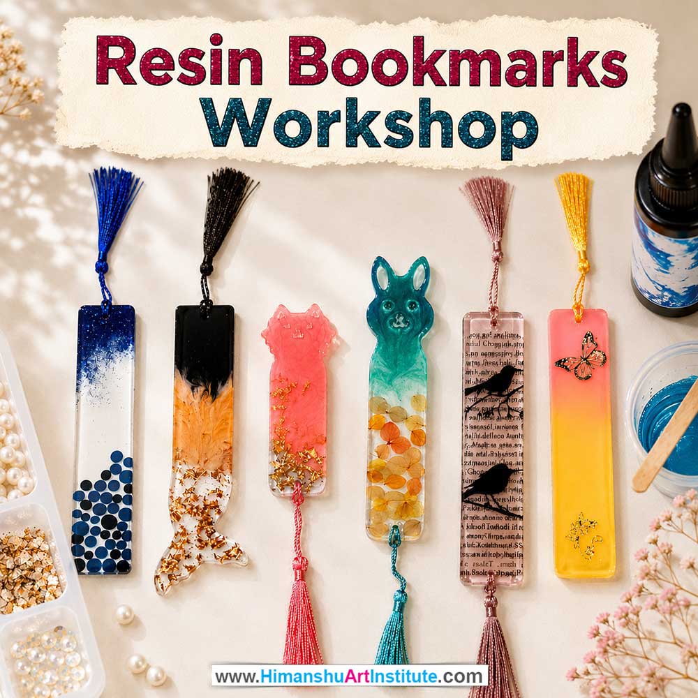 Resin Bookmarks Workshop Resin Bookmarks Workshop for Young and Adults in Delhi, Online Resin Bookmarks Workshp for Young and Adults, Best Art & Craft Workshop for Adults near Me