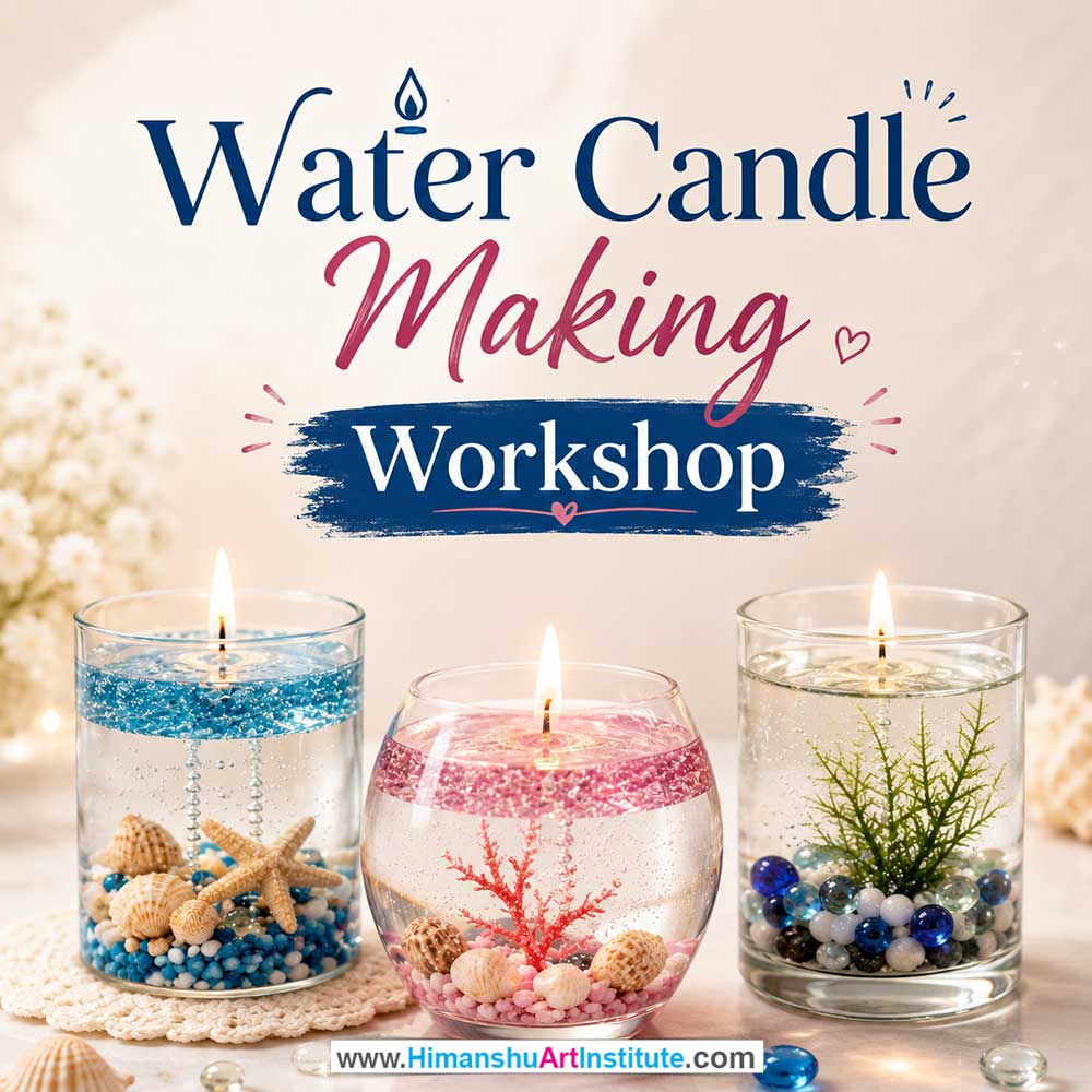Water Candle Making Workshop Water Candle Making Workshop for Young and Adults in Delhi, Online Water Candle Making Workshp for Young and Adults, Best Art & Craft Workshop for Adults near Me