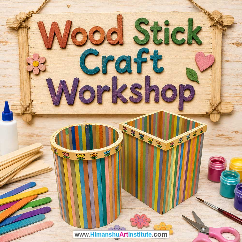 Wood Stick Craft Workshop for Young and Adults in Delhi, Online Wood Stick Craft Workshp for Young and Adults, Best Art & Craft Workshop for Adults near Me