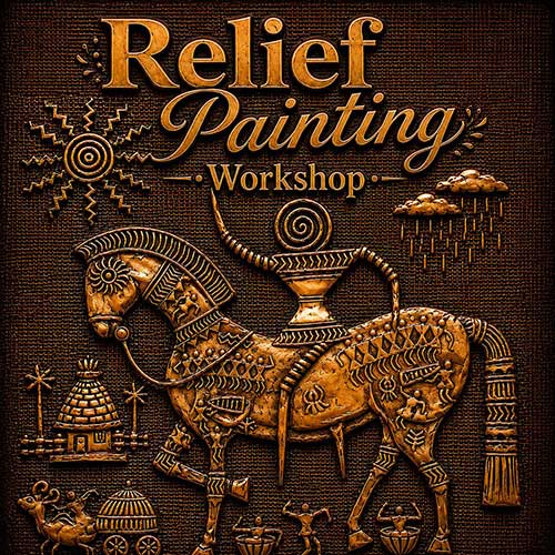 Relief Painting Workshop for Foreigner, Online Relief Painting Workshop for Foreigner, Relief Painting Workshop, Art & Craft Workshops for Foreigner, Best Relief Painting Workshop for Foreigner in Delhi, India, Himanshu Art Institute