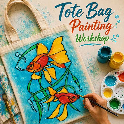 Tote Bag Workshop for Foreigner, Online Tote Bag Workshop for Foreigner, Tote Bag Workshop, Art & Craft Workshops for Foreigner, Best Tote Bag Workshop for Foreigner in Delhi, India, Himanshu Art Institute
