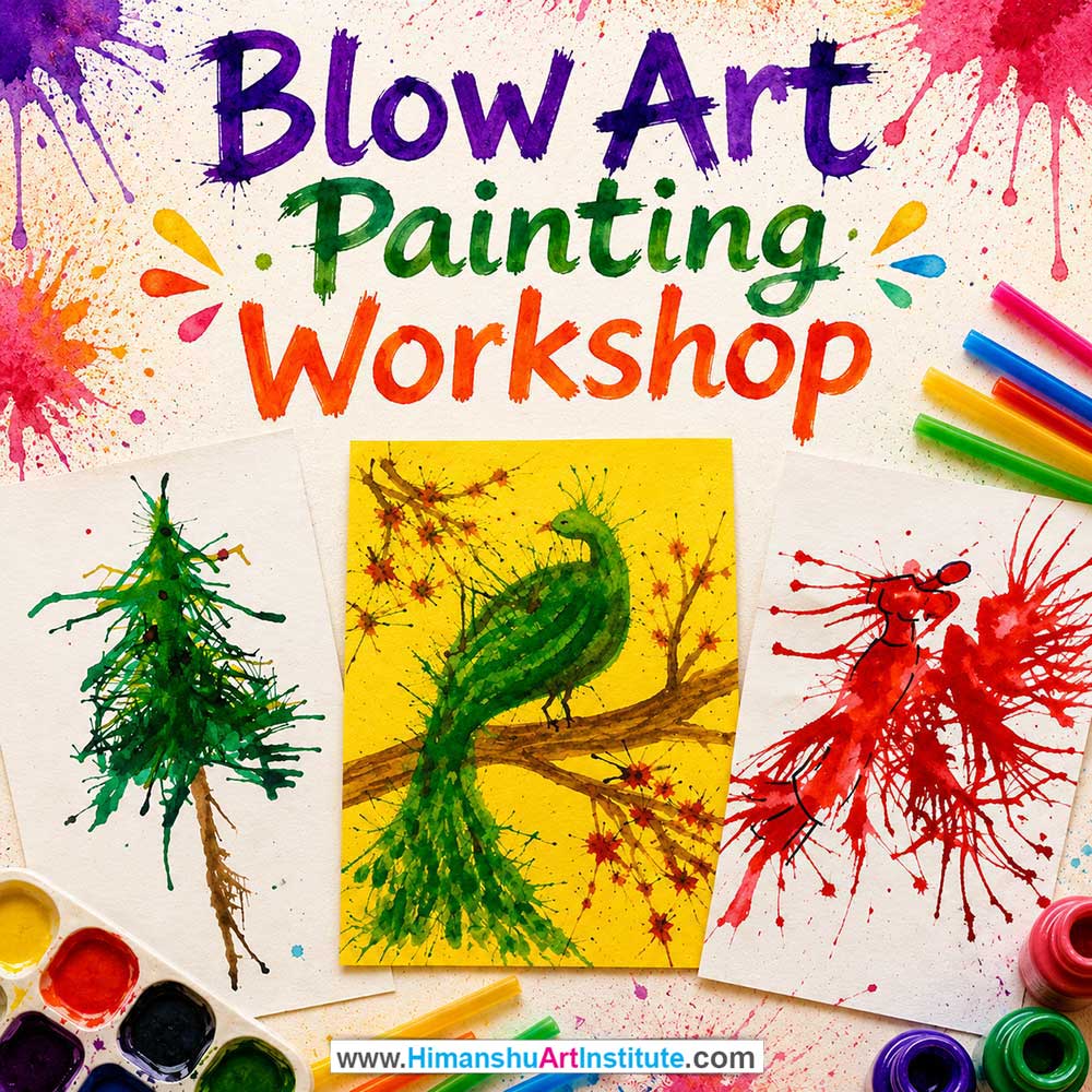 Blow Art Painting Workshop for Kids and Children Blow Art Painting Workshop for Kids and Children in Delhi, Online Blow Art Painting Workshp for Kds, Best Art & Craft Workshop for Children near Me