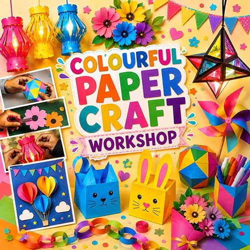 Online Colourful Paper Craft Workshop, Colourful Paper Craft Workshop for Kids, Colourful Paper Craft Workshop Near Me for Children, Art & Craft Workshops for Kids, Art & Craft Activities for Children, Best Colourful Paper Craft Workshop for Kids in Delhi, India, Himanshu Art Institute
