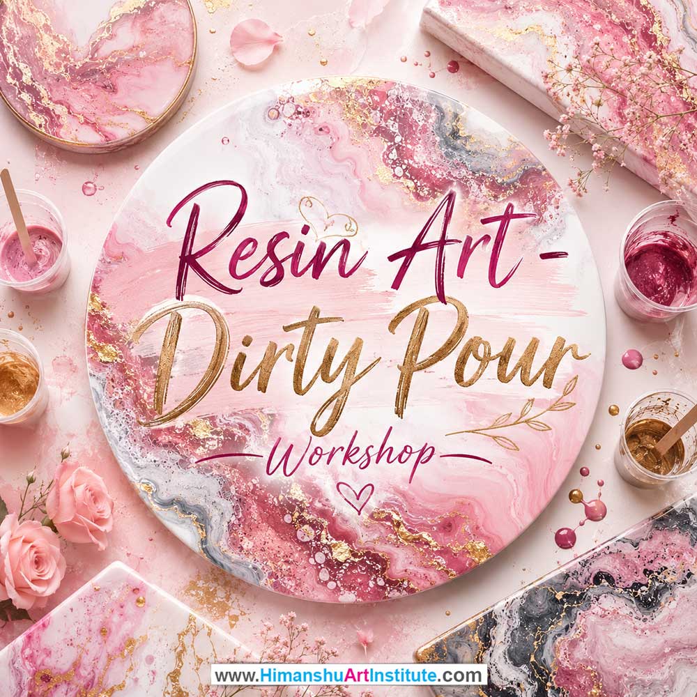 Resin Dirty Pour Workshop Women in Delhi, Resin Dirty Pour Workshop for Ladies in Delhi, Resin Dirty Pour Workshop for Girls in Delhi, Online Resin Dirty Pour Workshp for Women, Best Art & Craft Workshop for Ladies near Me