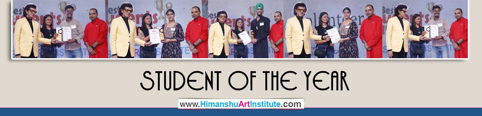 Students of the Year - Anu Bansal was Awarded Best Student for Fine Arts 2021 and Abhiskek Tirkey was Awarded for Art & Crafts 2021 at Himanshu Art Institute