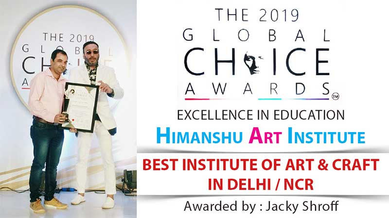 Himanshu Art Institute was Awarded the Excellence Education Award for the Best Institute of Art and Craft in Delhi and NCR. Presented the Award of Excellence by Film Actor Jackie Shroff to the Himanshu Art Institute and the Founder of Himanshu Art Institute Mr Mohit Manocha Received that Award, Award Programme Telecast on Zee Business News