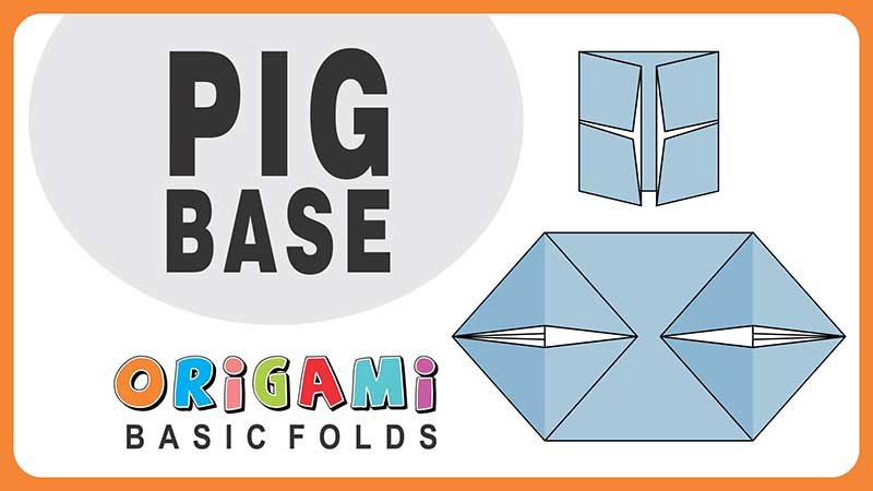 Learn Origami, Origami Basic Folds, Origami Basic Shapes for Beginners, How to Learn Origami Basic Folds for Beginners, Very Simple & Easy Steps of Paper Origami Pig Base Folds, Tutorial in Step by Step for Origami Pig Base Folds, Online Origami Classes, Origami Workshop for Kids, Corporate in Delhi, NCR, India