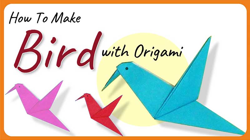 Learn Origami, Easy Steps of Paper Origami Bird, How to Make Bird with Origami Paper in a Very Simple Way, Origami Paper Bird Tutorial in Step by Step for Beginners, Online Origami Classes, Origami Workshop for Kids, Corporate in Delhi, NCR, India