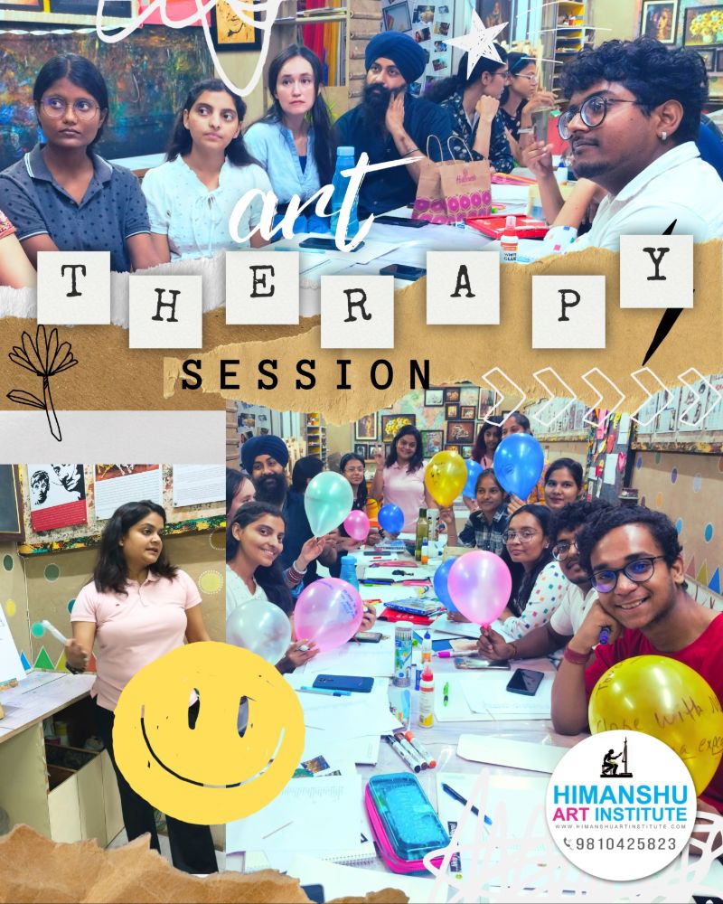 art therapy session, art classes in delhi, creative art workshop, drawing classes for students, art institute delhi, art learning classes, creative skills development, best art classes in delhi, art w, Art Therapy Session | Creative Learning at Himanshu Art Institute