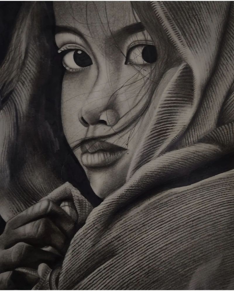charcoal portrait artwork, monochrome portrait drawing, charcoal face sketch, realistic charcoal art, expressive portrait art, black and white artwork, fine art charcoal drawing, portrait shading art,, Pencil Portrait Expression